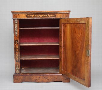 Antique 19th Century burr walnut pier cabinet
