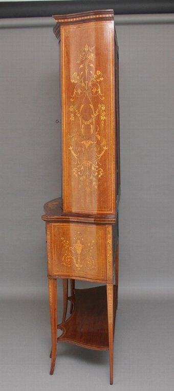 Antique 19th Century mahogany inlaid display cabinet