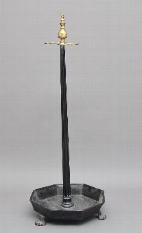 Early 19th Century brass and cast iron stick stand