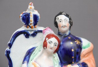 Antique 19th Century Staffordshire figure of Queen Victoria and Prince Albert