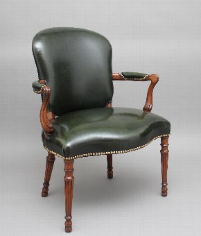 19th Century mahogany open armchair