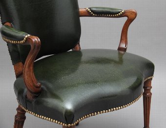 Antique 19th Century mahogany open armchair