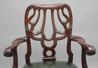 Antique Set of four 19th Century carved mahogany chairs 