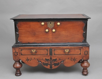 Antique Early 19th Century teak and ebony chest