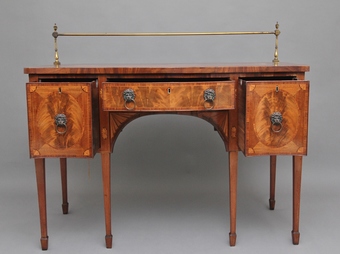 Antique Early 19th Century mahogany inlaid serpentine sideboard 