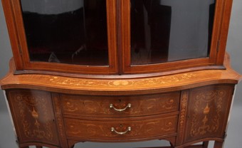 Antique 19th Century inlaid mahogany display cabinet