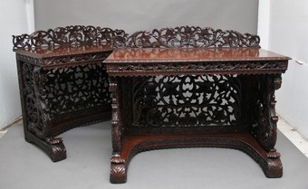 Antique Pair of 19th Century carved console tables