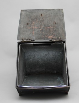 Antique 19th Century metal and painted coal box