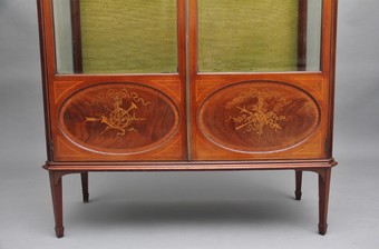 Antique 19th Century mahogany and inlaid display cabinet 
