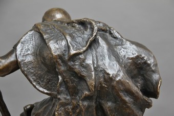 Antique Large 19th Century bronze of Oedipus meditating 