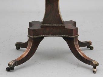 Antique Early 19th Century rosewood and brass inlaid work table