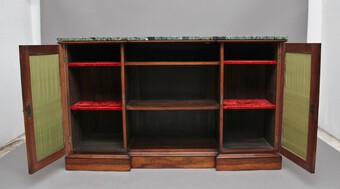 Antique Early 19th Century rosewood breakfront cabinet 