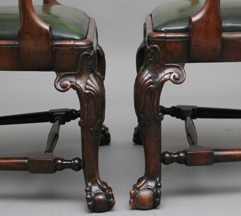 Antique Pair of 19th Century walnut armchairs