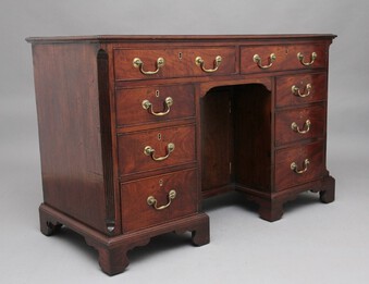 Antique 18th Century mahogany kneehole desk