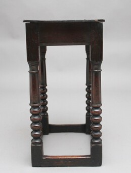 Antique Early 18th Century oak joint stool
