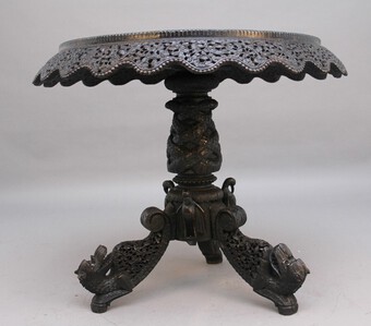 Antique 19th Century Burmese carved centre table
