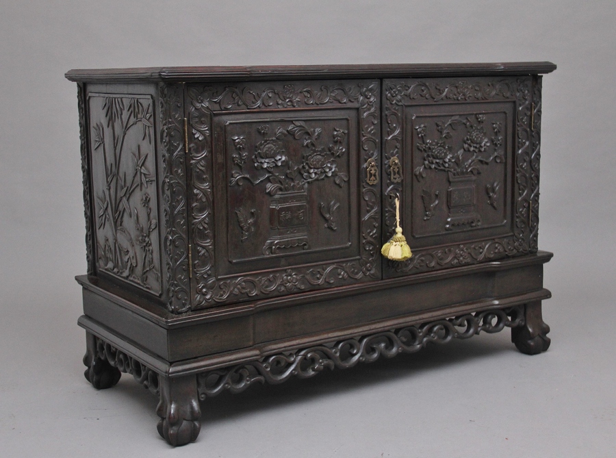 Antique 19th Century Chinese carved cabinet