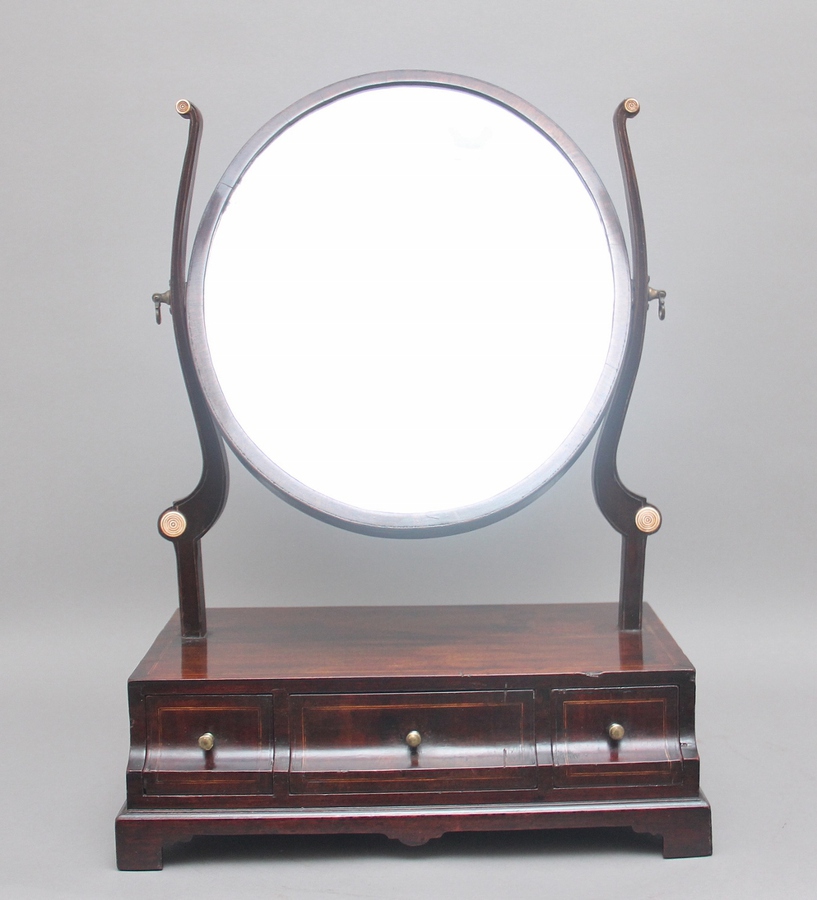 Antique Early 19th Century mahogany dressing mirror
