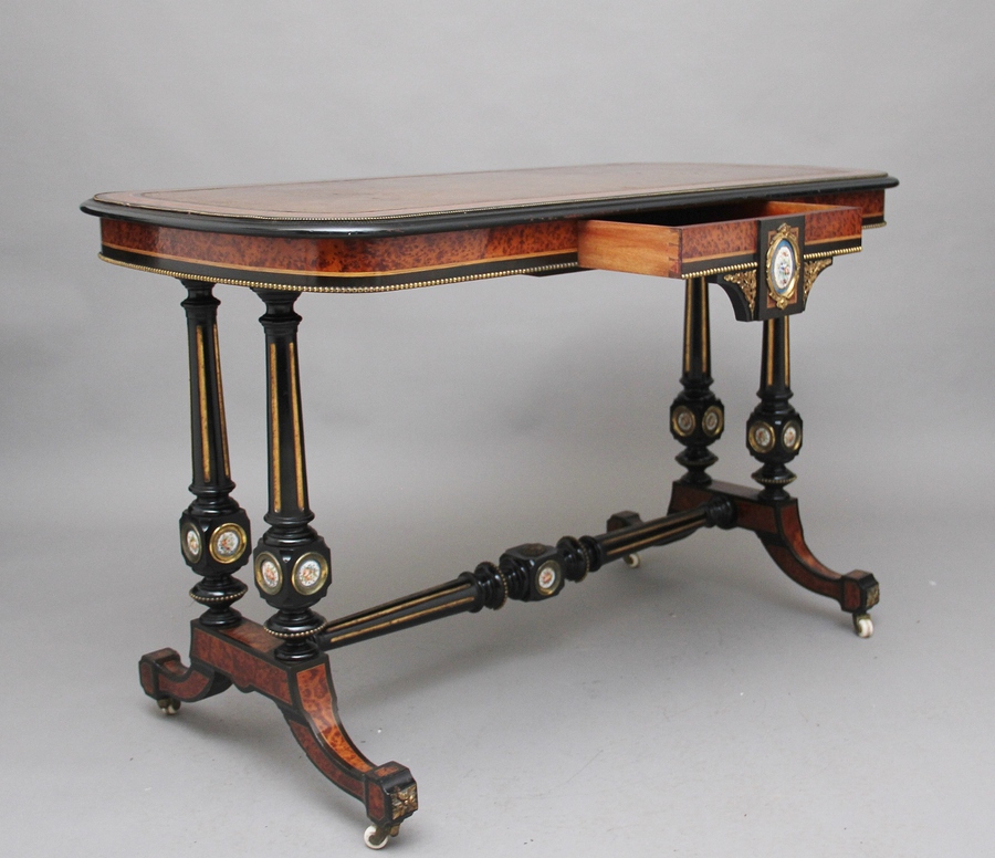 Antique 19th Century amboyna and ebonised sofa table
