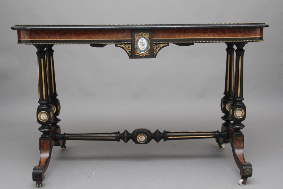 Antique 19th Century amboyna and ebonised sofa table