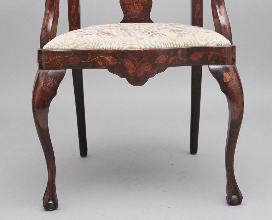 Antique Early 19th Century Dutch marquetry armchair