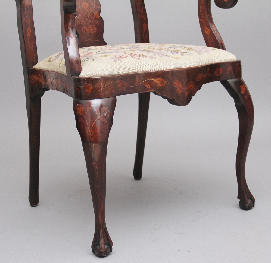 Antique Early 19th Century Dutch marquetry armchair