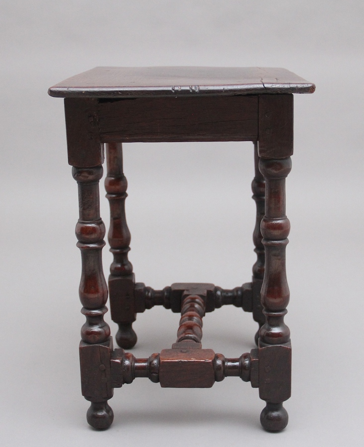 Antique Early 18th Century oak stool