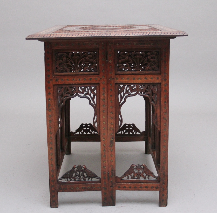 Antique 19th Century carved Indian occasional table