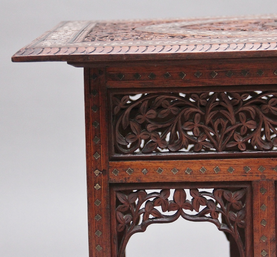 Antique 19th Century carved Indian occasional table