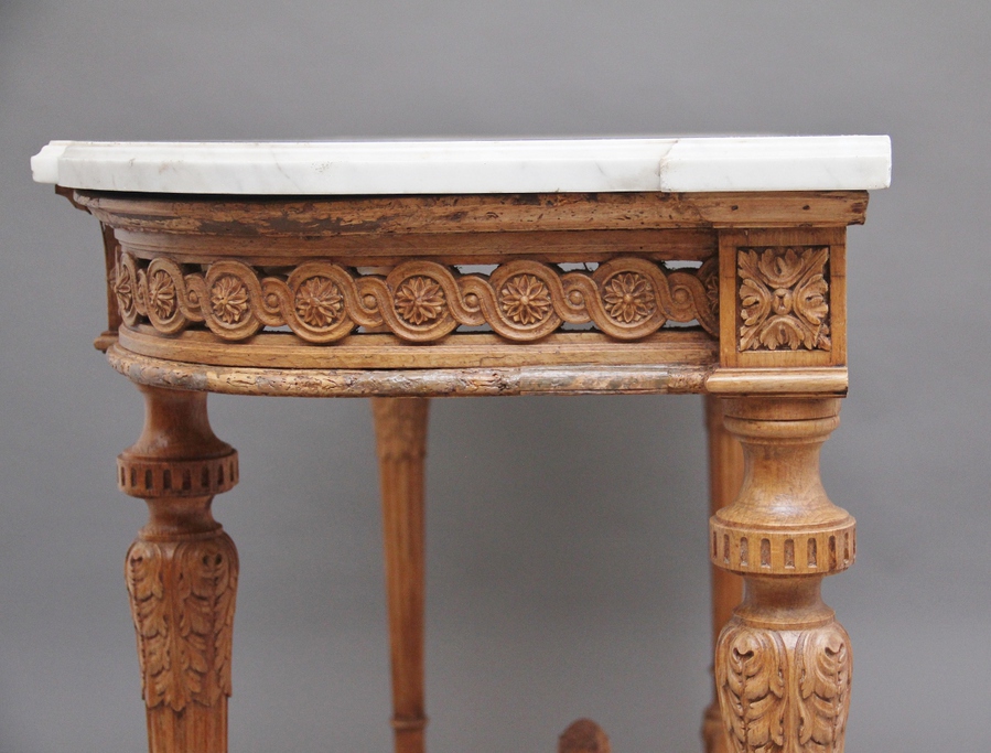Antique 18th Century pine and marble console table