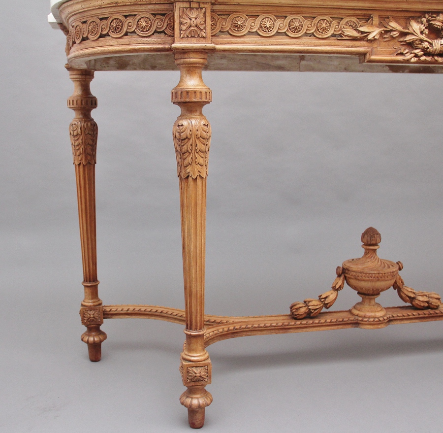 Antique 18th Century pine and marble console table