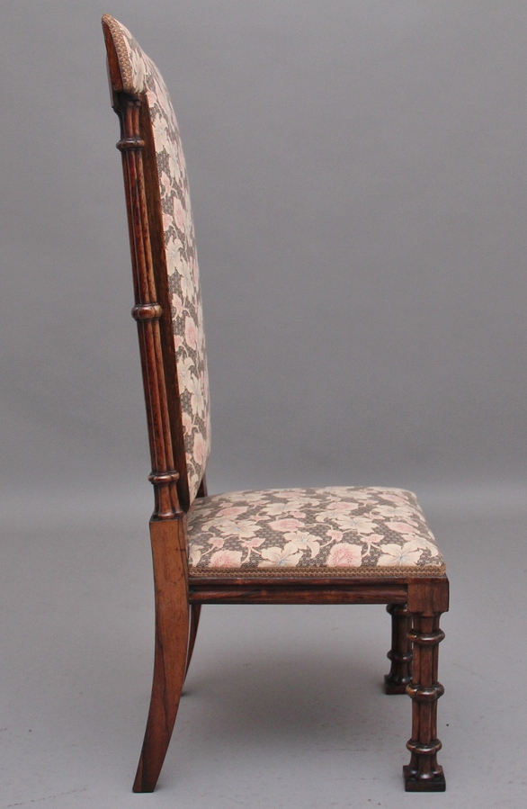 Antique Early 19th Century rosewood chair in the Gothic style