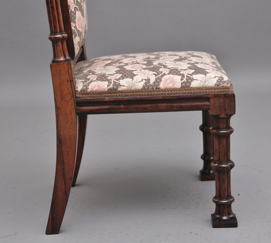 Antique Early 19th Century rosewood chair in the Gothic style