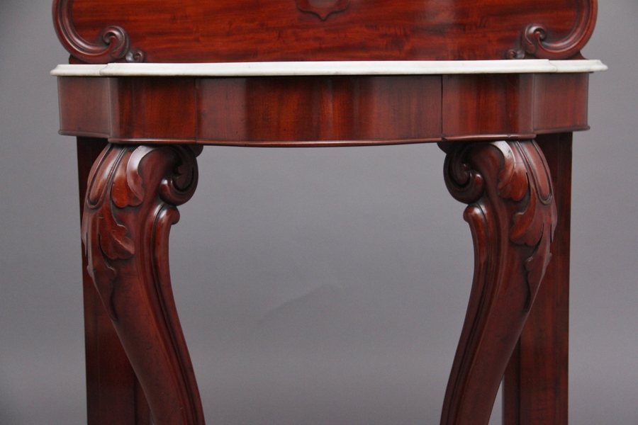 Antique 19th Century mahogany and marble top consul table