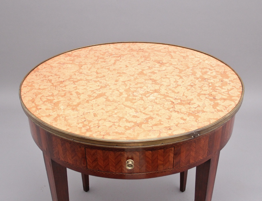 Antique 19th Century French Kingwood and marble top centre table