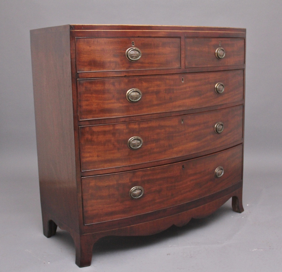 Antique Early 19th Century mahogany bowfront chest