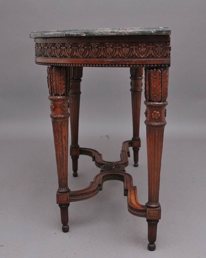 Antique Early 19th Century walnut and marble top console table
