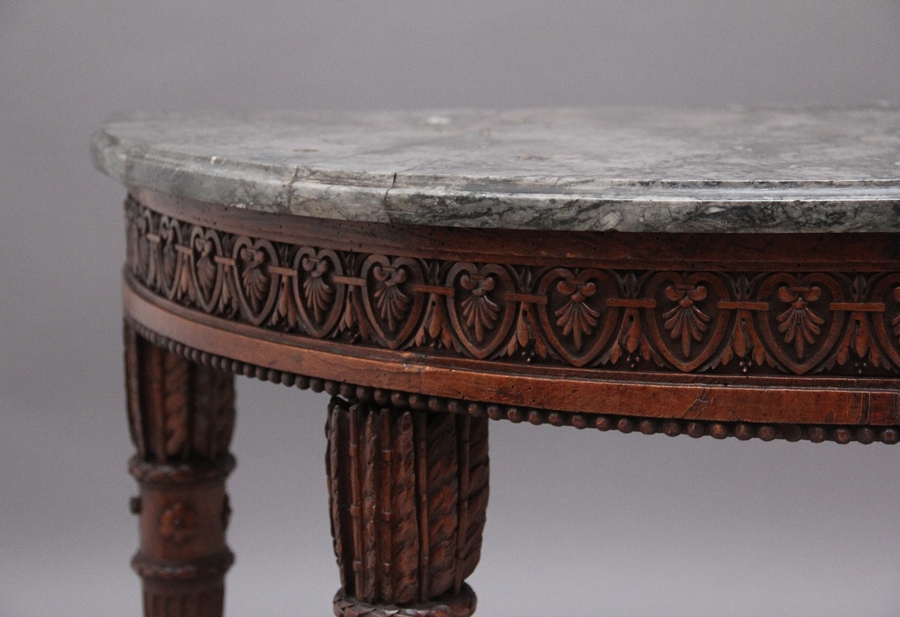 Antique Early 19th Century walnut and marble top console table