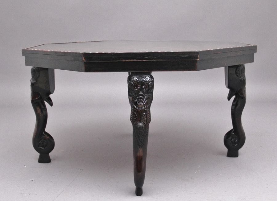 Antique Ebonised and inlaid Indian coffee table
