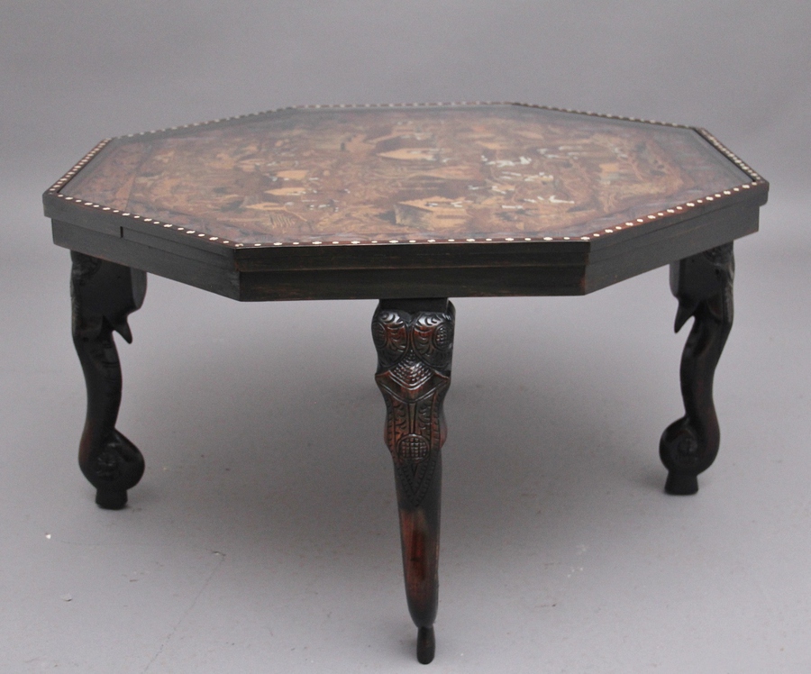 Antique Ebonised and inlaid Indian coffee table