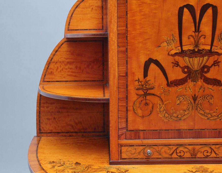 Antique 19th Century Sheraton revival satinwood writing desk