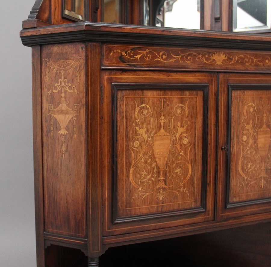Antique 19th Century inlaid mahogany corner cabinet