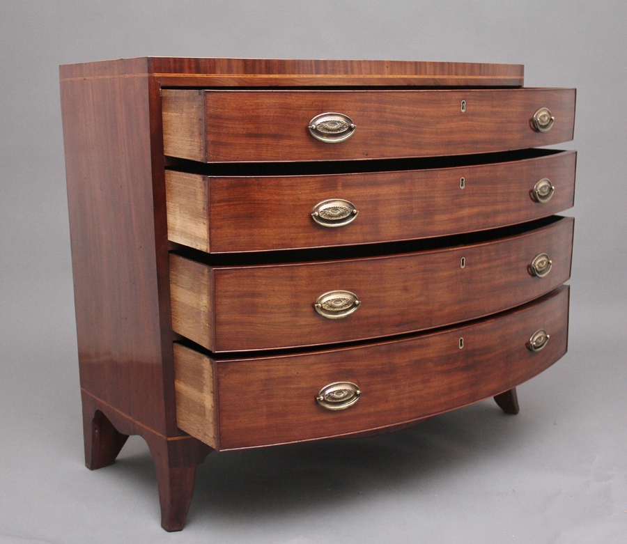 Antique Early 19th Century mahogany bowfront chest of drawers