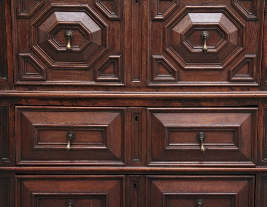 Antique 17th Century oak geometric chest of drawers