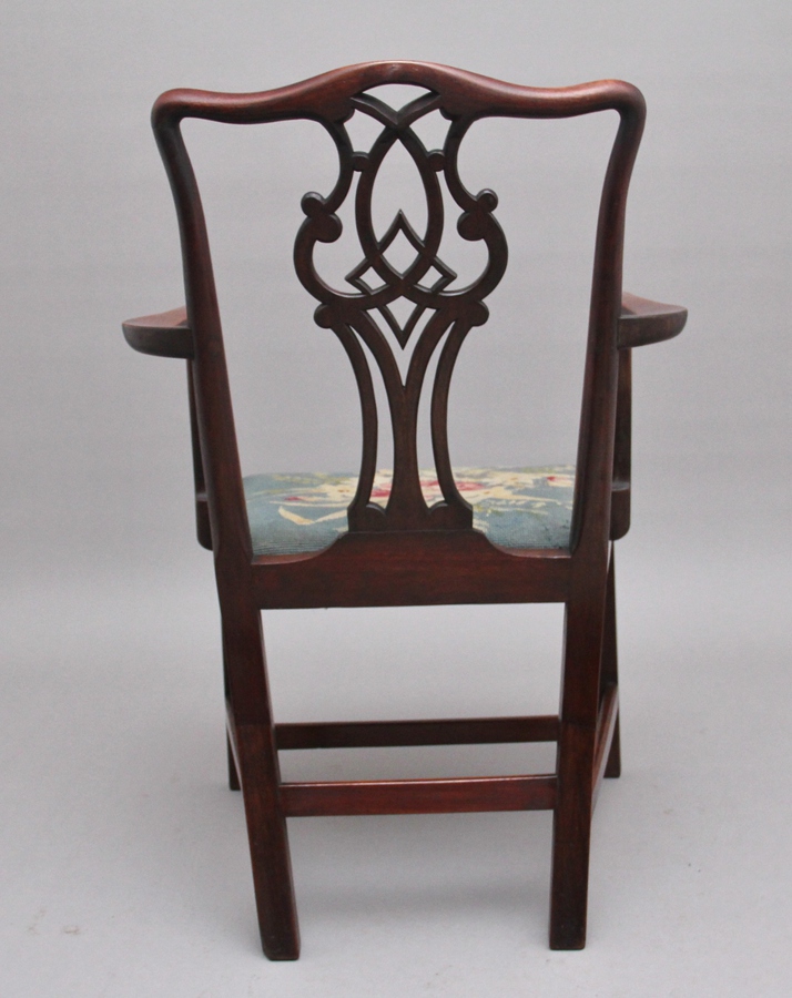 Antique 19th Century mahogany armchair in the Chippendale style