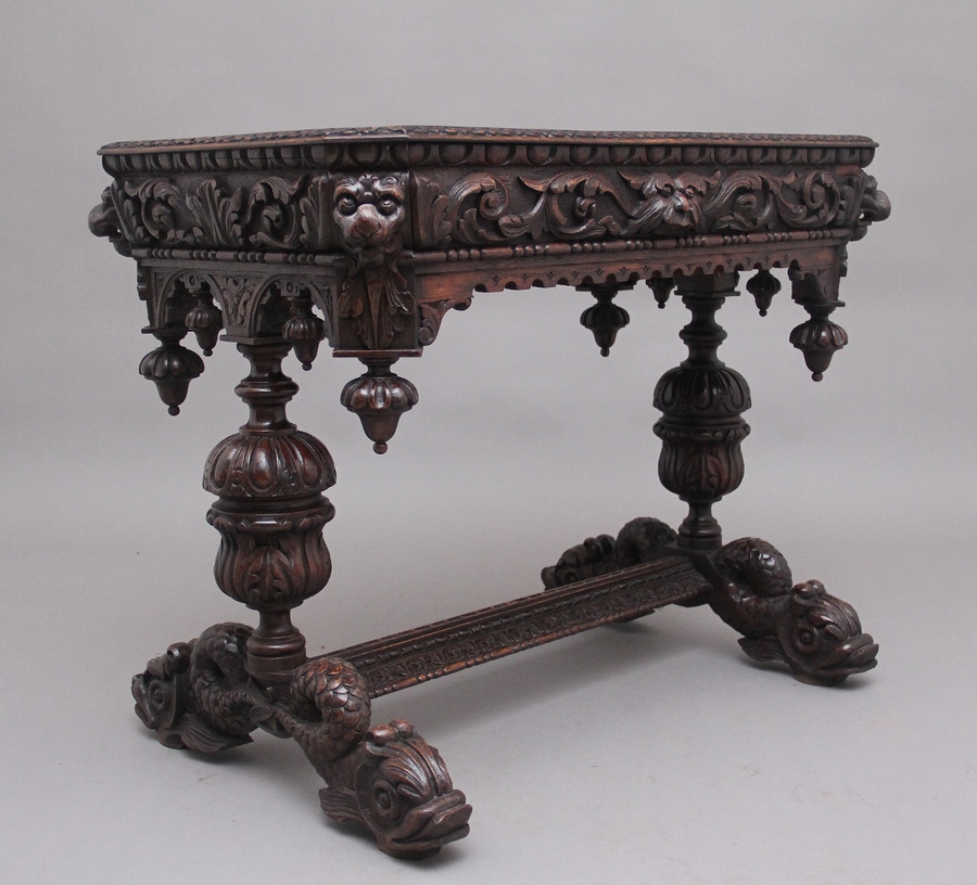 19th Century carved oak table