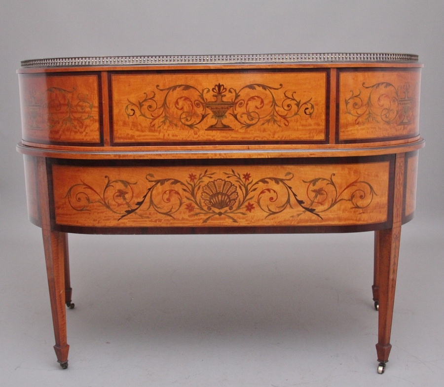 Antique 19th Century satinwood and inlaid Carlton house desk