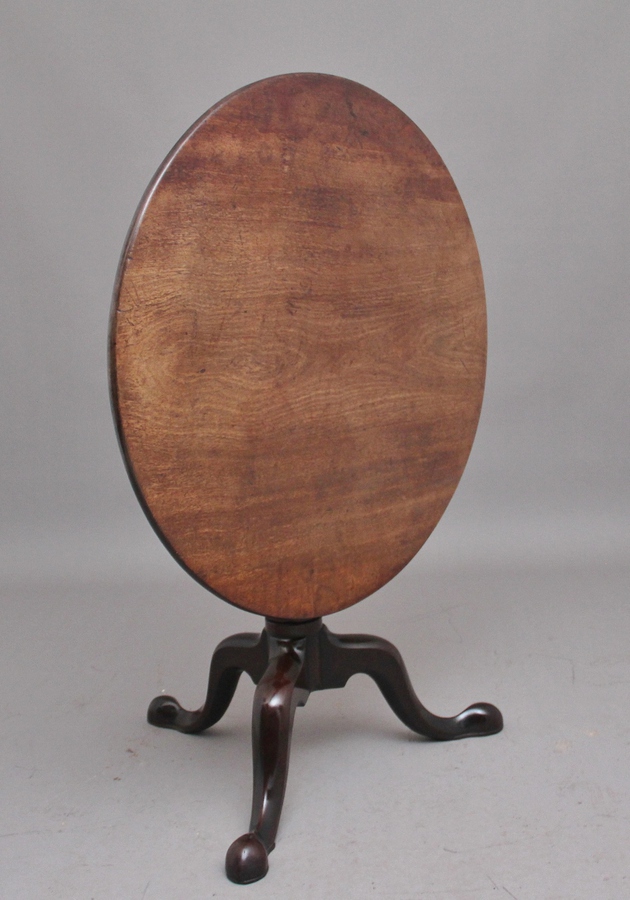 18th Century mahogany tripod table with a carved column