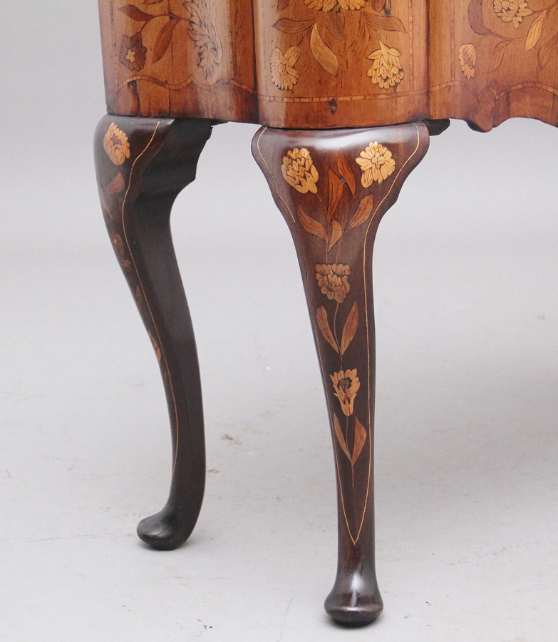 Antique 18th Century Dutch marquetry walnut side table
