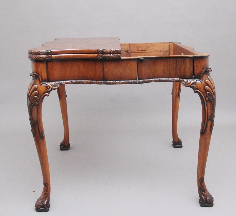 Antique Early 20th Century walnut card table by Howard & Co London